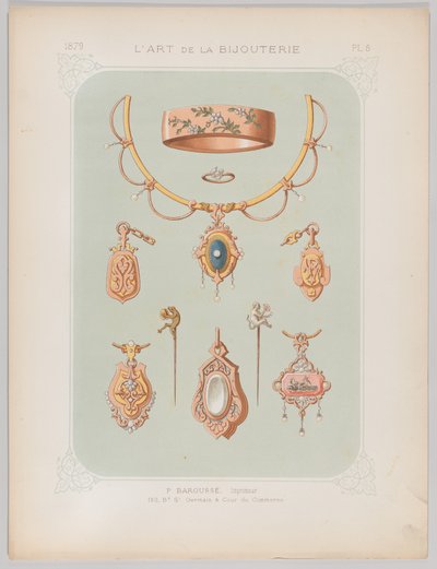 Altın ve Rose Gold Takı Tasarımları, 1879. by Jean François Barousse