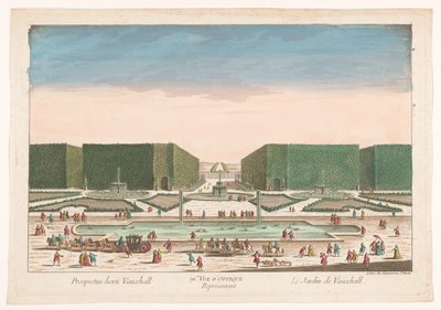 Gezicht op Vauxhall Bahçeleri te Londra 76. Vauxhall Bahçesini temsil eden optik görünüm (nesne üzerindeki başlık) by Jean François Daumont