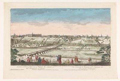 Gezicht op de stad Madrid İspanya krallığının başkenti Madrid şehrinin genel bir görünümü (nesnedeki başlık) by Jean François Daumont