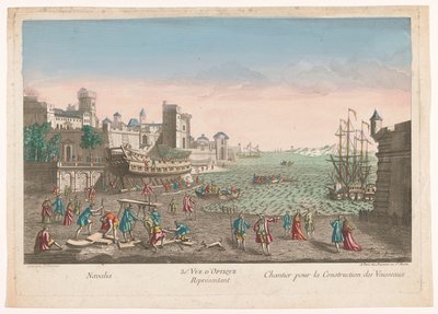 30. bir tersanenin görünümü. Vüe d'optique temsilcisi chantier pour la insaat de vaisseaux (nesne üzerindeki başlık) by Jean François Daumont