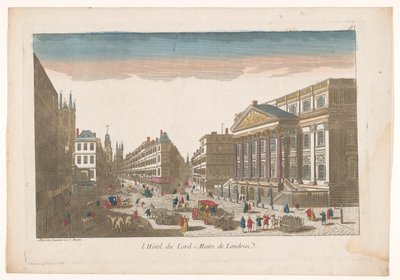 Londra'daki Mansion House'un görünümü l´Hôtel du Lord = Maire de Londre (nesne üzerindeki başlık) by Jean François Daumont