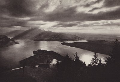 Rigi Kaltbad, Känzeli manzaralı akşam havası (s/b fotoğraf) by Jean Gaberell