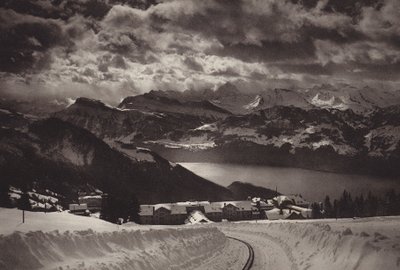 Rigi Kaltbad ve Luzern Gölü (s/b fotoğraf) by Jean Gaberell
