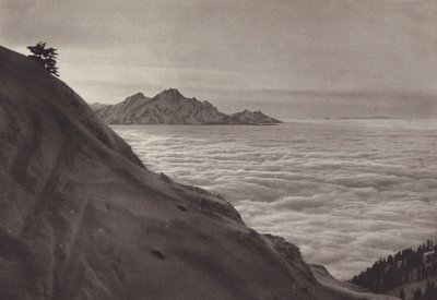 Rigi Kulm, Uber dem Nebelmeer (s / b fotoğraf) by Jean Gaberell