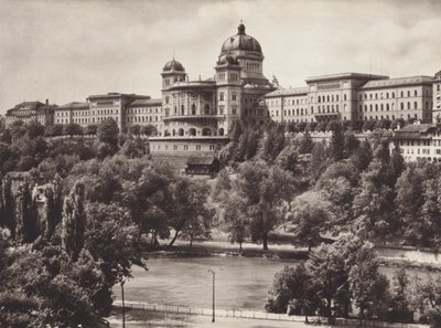 İsviçre: Bern, İsviçre Federal Sarayı (s/b fotoğraf) by Jean Gaberell