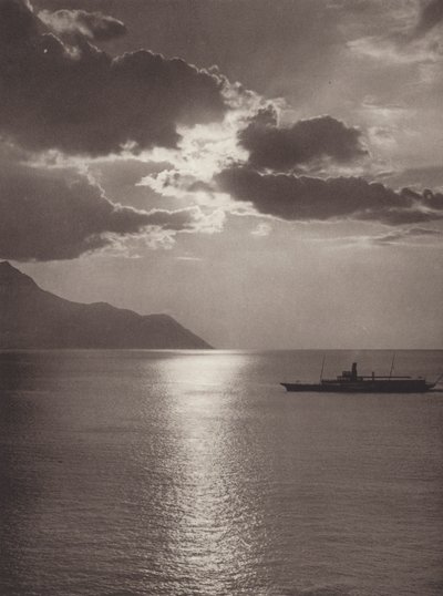 İsviçre: Cenevre Gölü, akşam (s/b fotoğraf) by Jean Gaberell