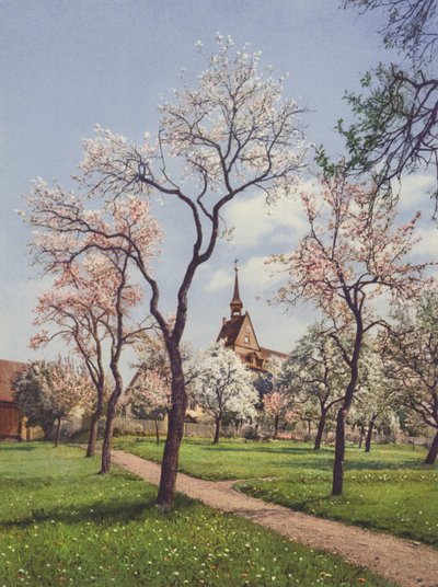 İsviçre: Basle yakınlarındaki St Chrischona (renkli fotoğraf) by Jean Gaberell