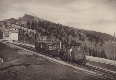 Vitznau Rigi Kulm, raflı demiryolu (s/b fotoğraf) by Jean Gaberell