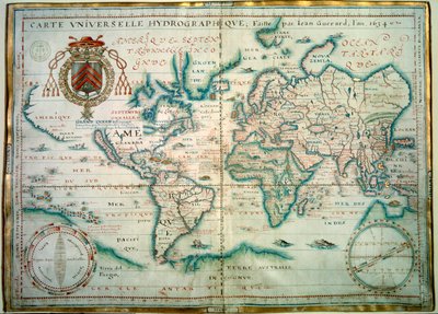 Evrensel hidrografik harita. Fransız coğrafyacı Jean Guerard'ın el yazması. 1734. paris, BN by Jean Guerard