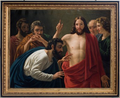 Bölge kilisesi (Nederbrakel, Bölge Kilisesi Sint-Pieter-in-de-Banden). İç mekan. Resim. Havari Thomas. Jean-Henri DeCoene. by Jean Henri de Coene
