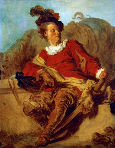 Jean Honore Fragonard (1732-1806) tarafından İspanyol tarzında giyinmiş Saint-Non Başrahibi by Jean Honore Fragonard