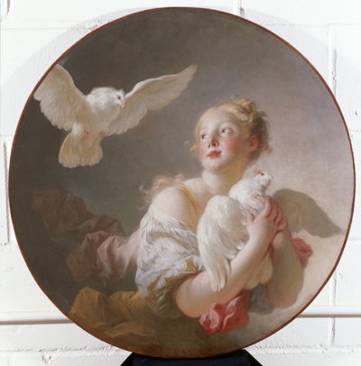 güvercin tutan kız by Jean Honore Fragonard