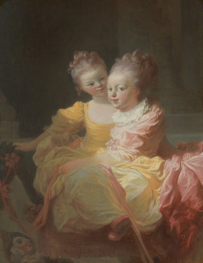 İki Kız Kardeş, c.1769-70 (tuval üzerine yağlı boya) by Jean Honore Fragonard