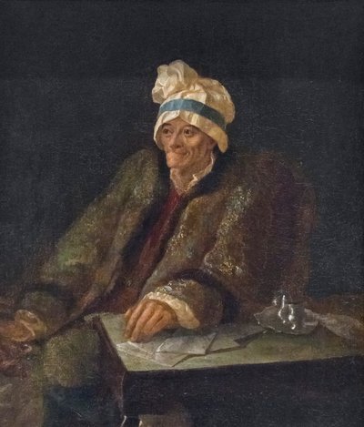 Voltaire'in Portresi (tuval üzerine yağlıboya) by Jean Huber