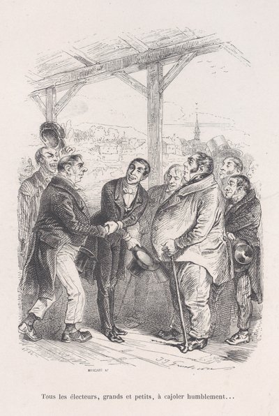 Büyük ve küçük tüm seçmenler alçakgönüllülükle birbirlerini kandırmak için toplanırlar... 1843 tarihli Little Miseries