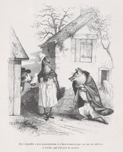 İtirazlarıma ve yeminlerime o kadar soğuk bir alaycı tonla cevap verdi ki yemin ettim ..., yaklaşık. 1837-47. by Jean Ignace Isidore Gérard