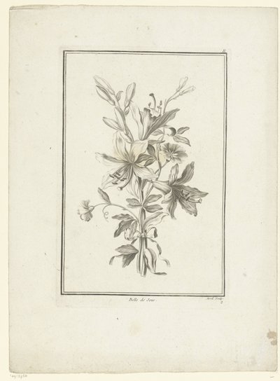 zambak ile buket Belle de Jour (nesnedeki başlık) IIe Cahier de Bouquets (dizi adı) by Jean Jacques Avril (I)