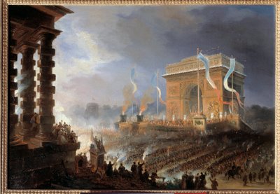 20 Nisan akşamı bayrakların dağıtılmasından sonra Arc de Triomphe de l
