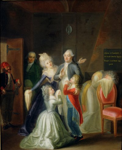 Farewell to Louis XVI by his Family in the Temple, 20th January 1793 by Jean-Jacques Hauer