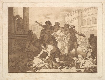 La Peste chez les Philistines Plague of the Philistines, R..., 1782-1821 içeren bir albümde. by Jean Jacques Lagrenee