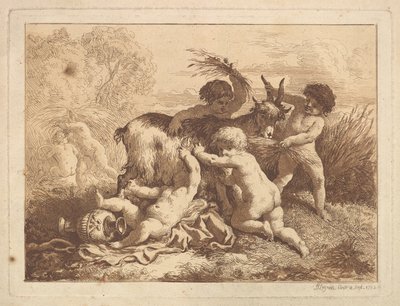 Genç Biçerdöverler ve Keçi, bir albümde devam..., 1782. by Jean Jacques Lagrenee