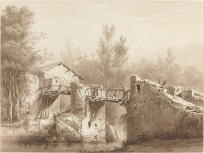 Eski Bir Köprüden Geçen Köy Yolu by Jean Jacques de Boissieu