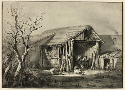 Ahırda Oturan Köylü by Jean Jacques de Boissieu