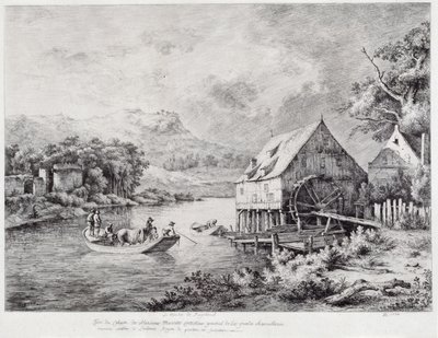 Nehir kıyısında bir değirmen, 1774 by Jean Jacques de Boissieu