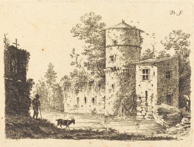 Su Değirmeni Olan Antik Kule by Jean Jacques de Boissieu