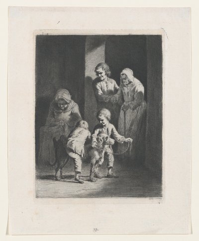 Köpekle Oynayan Çocuklar, 1789. by Jean Jacques de Boissieu