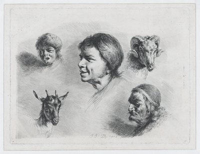 Beş Başın İncelenmesi, 1803. by Jean Jacques de Boissieu