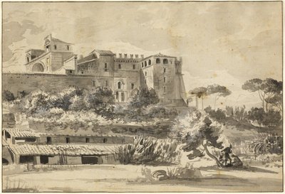 Bir İtalyan Villası ve Bahçelerinin Görünümü (Vatikan'ın Belvedere'si) by Jean Jacques de Boissieu