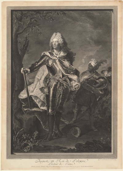Ağustos III. Polonya Kralı by Jean Joseph Balechou after Hyacinthe Rigaud