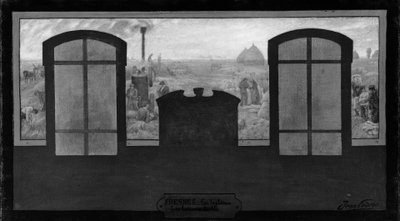 Fresnes belediye binası için eskiz: Sur le plateau - Les batteurs de blé, 1905 yılında (tuval üzerine yağlıboya) by Jean Joseph Enders