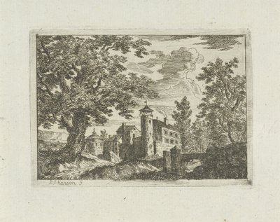Bir manzara kale by Jean Joseph Hanson