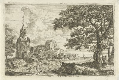 Sahildeki bir kilisede balıkçılar by Jean Joseph Hanson