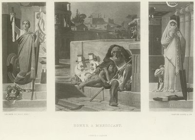 Homer bir dilenci (gravür) by Jean Jules Antoine Lecomte du Nouy