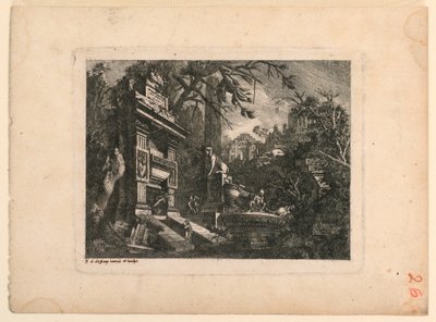 Mezar ve Harabelerle Mimari Fantezi, "Giovan Inventione Harabeleri. Loren, Legeay Architet. Luce 1768