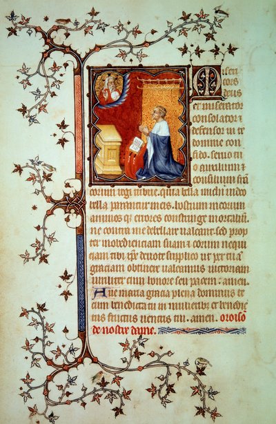 Berry Dükü I. John (1340-1416), 1375 dolaylarında John the Black tarafından aydınlatılan el yazmasından Minyatür (ms. lat. 18014) “The Little Hours of Berry”, Tanrı