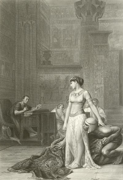 Kleopatra ve Sezar (gravür) by Jean Leon (after) Gerome