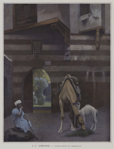 Camel Driver (renkli taş) by Jean Leon (after) Gerome