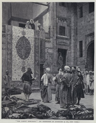 Halı Tüccarı (lito) by Jean Leon (after) Gerome