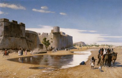 Müstahkem Kasabanın Dışında Bir Arap Kervanı, 1895 dolayları by Jean Leon Gerome