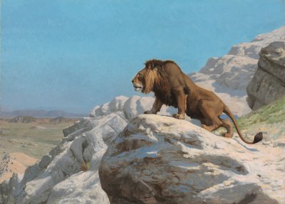 nöbetteki aslan by Jean Leon Gerome