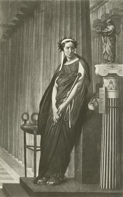 Yunan Trajedisinin İlham Perisi olarak Rachel (gravür) by Jean Leon Gerome