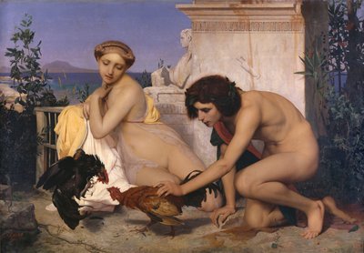 Horoz Dövüşüne Katılan Genç Yunanlılar Horoz Dövüşü, 1846 by Jean Leon Gerome