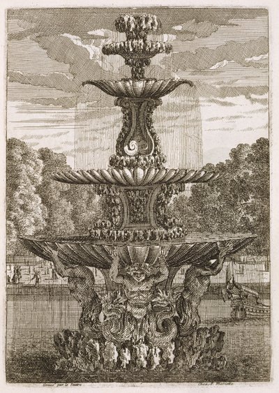 Fıskiyelerden Tabak ve İtalyan Tarzı Su Fıskiyeleri, 1661 by Jean Lepautre