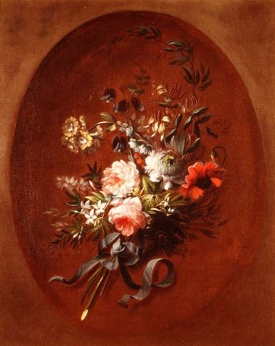 Gül, haşhaş ve diğer çiçeklerden oluşan buket by Jean Louis (attr. to) Prevost