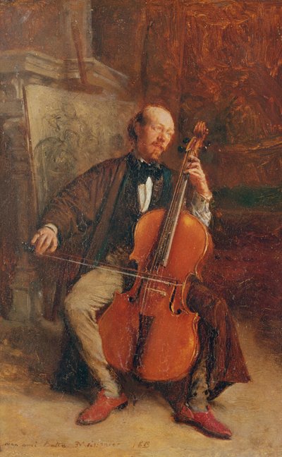 Alexandre Batta, Çellist, 1855 by Jean Louis Ernest Meissonier