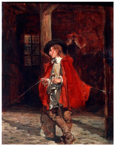 Kızıl Pelerinli Bretteur Kılıç Ustası, 19. yüzyıl by Jean Louis Ernest Meissonier